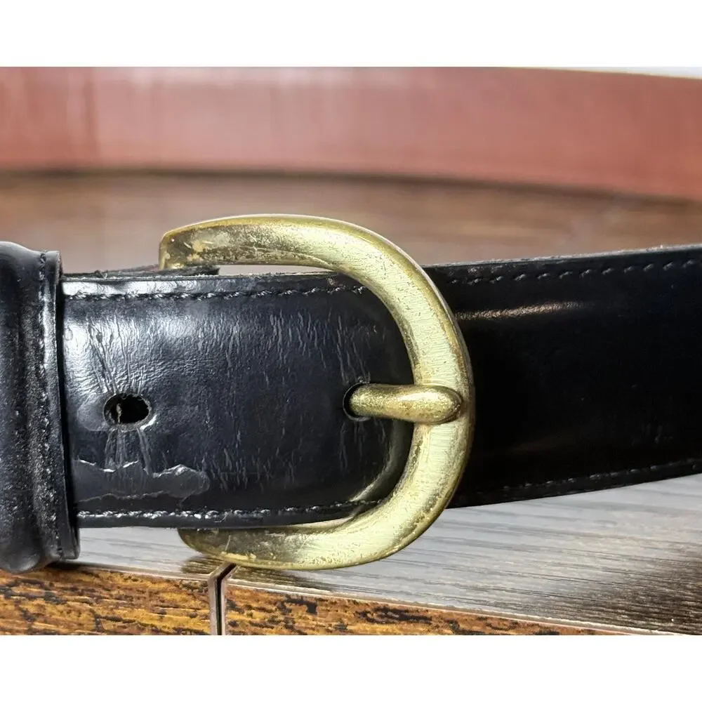 Coach Brown Leather Belt Solid Brass Buckle Costa Rica